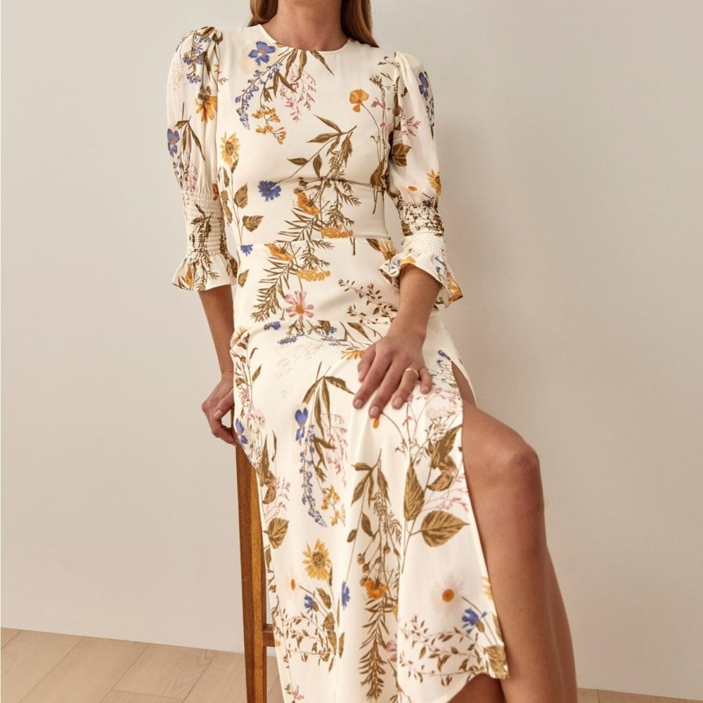 nwot reformation Carolena Dress in frolic white floral